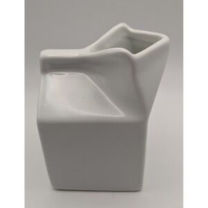 PIER 1 Ceramic Creamer White Modern Sculptural Coffee Milk Server 3" 5"